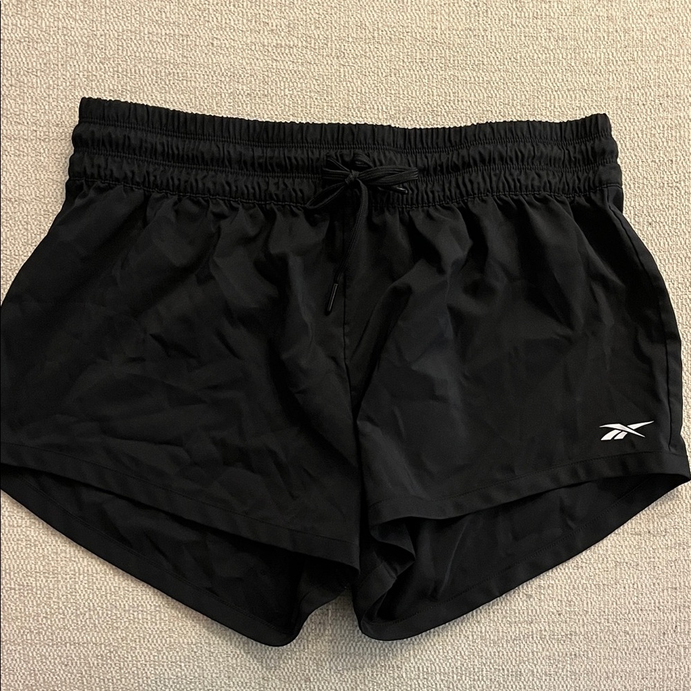 Reebok Women's Black Running Shorts with Elastic Waistband